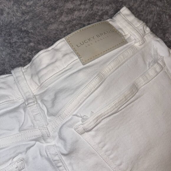 Lucky Brand White Skinny Jeans • Raw Hem • Stretch Denim • Women’s size 12/31 - Picture 6 of 6